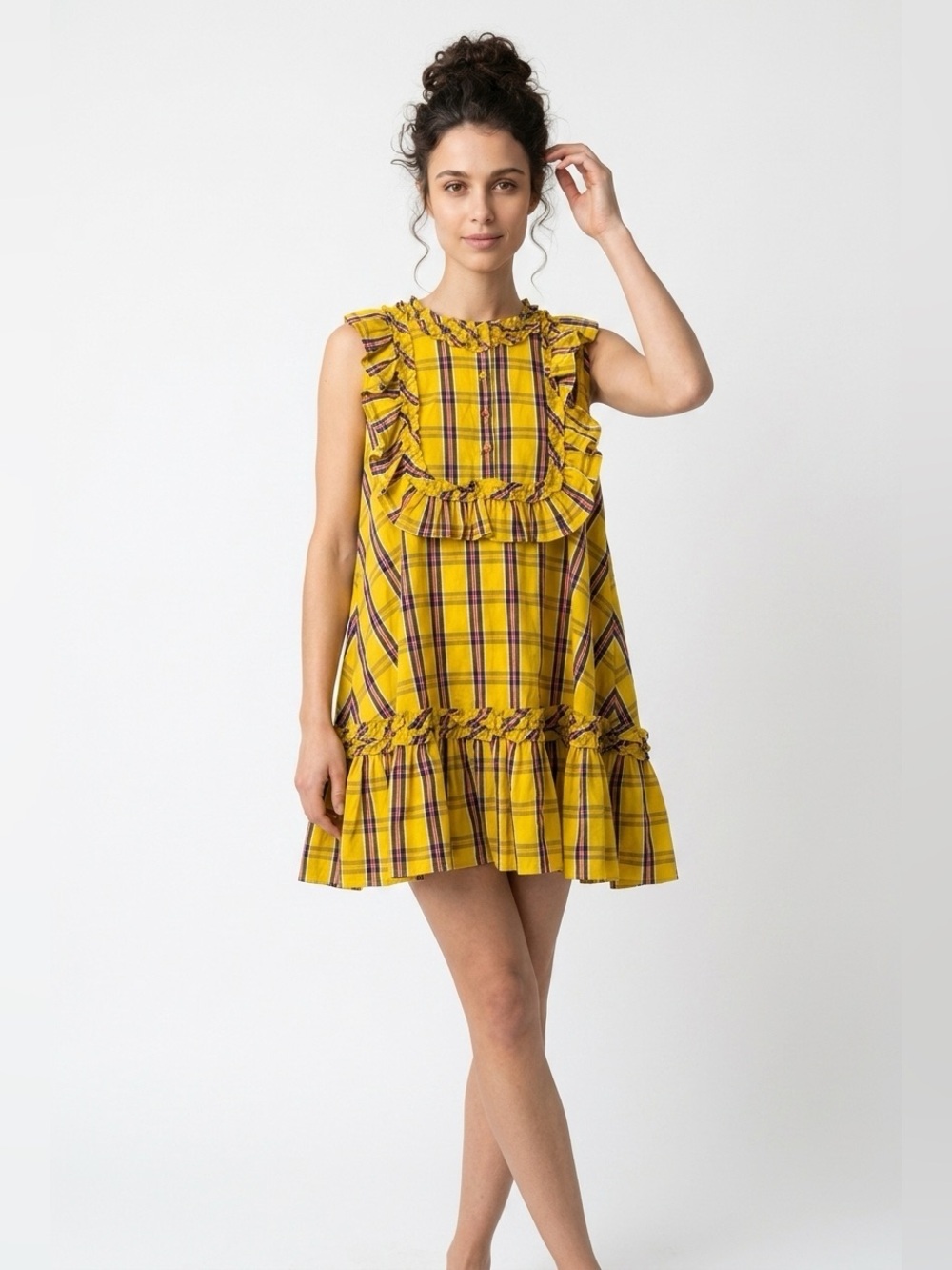 Imperial oversized frilly mini dress